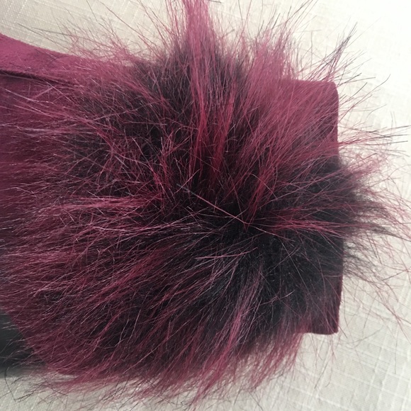 Burgundy suede finish boots with oompoSize 7.5 - Picture 4 of 4